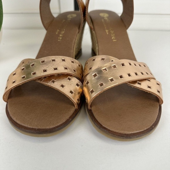 Eric Michael Rose Gold Metallic Espadrille Wedge Sandals Spain‎ Shoes EU 39 US 9 - Picture 4 of 10